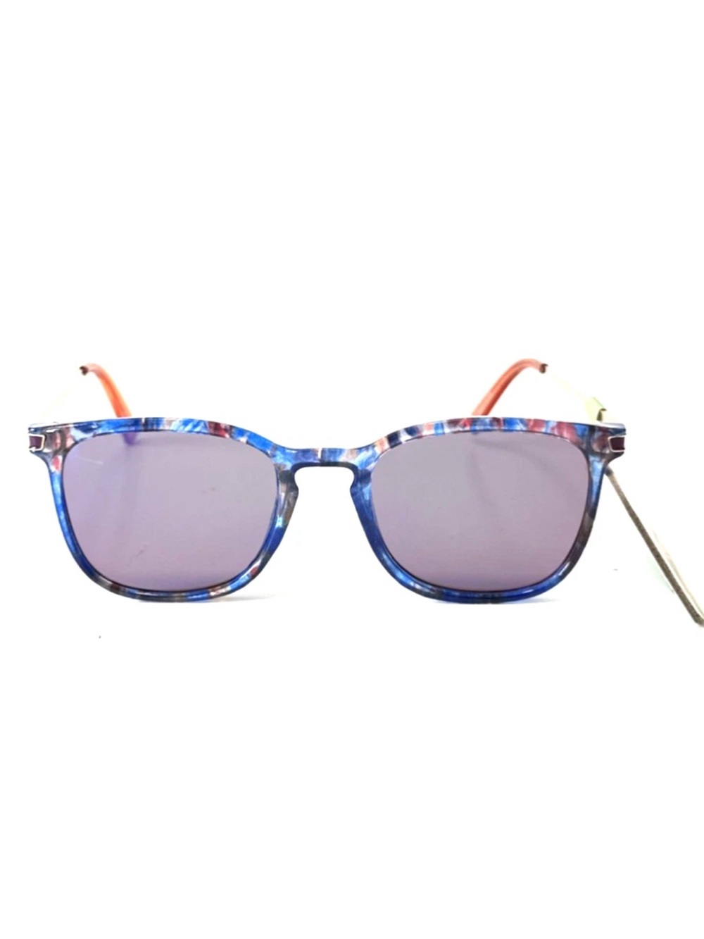 Panama Jack Blue Tortoise Round Sunglasses with Blue Lenses